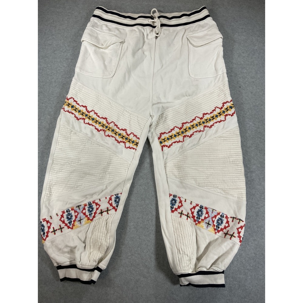 Free People Movement Embroidered Moto Jogger Sweatpants Cream L 2504